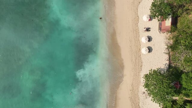 tropical island white sand thomas beach sunbed idyllic 4k