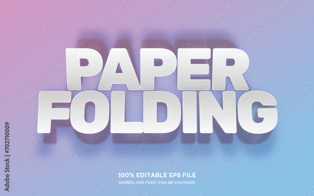 Poster paper folding editable text style effect