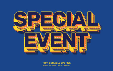 Special Event 3D editable text style effect