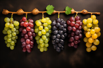 Different grape varieties. Generative AI