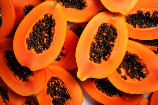 Lots of ripe papayas. Generative AI