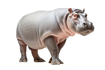 Hippopotamus Portrait Isolated On Transparent Background