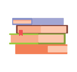 Selfcare element of colorful set. This artwork features an arrangement of books that evoke a sense of tranquility and escape. Vector illustration.