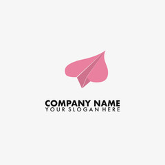 love paper plane logo isolated vector design