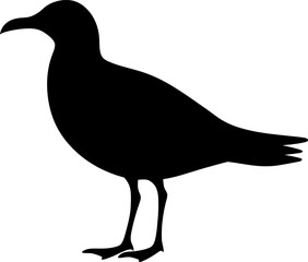 Seagull silhouette icon in black color. Vector template for laser cutting wall art.