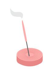 Aroma scented stick on ceramic stand flat illustration