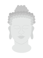 Vector buddha statue flat illustration. Yoga symbol vector clipart