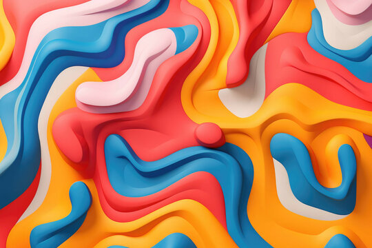 a colorful linear pattern with some shapes