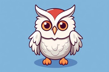 Fototapeta premium Adorable owl character, simple flat art
