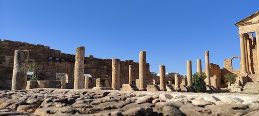 The Capitol Temples (Capitolium), Roman ruins of Sbeitla (Sufetula), Tunisia, North Africa 2024