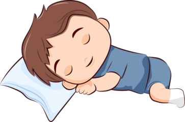 Boy sleeping, character illustration