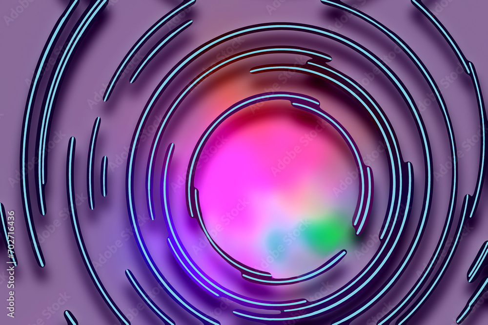 Aufkleber modern abstract of circles in 3d with copyspace