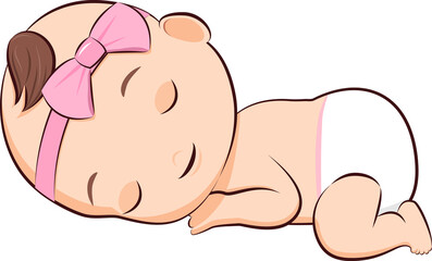 Baby infant sleeping illustration
