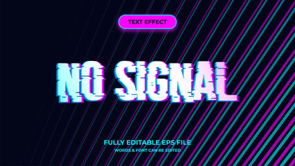 No Signal 3D text effect editable modern lettering typography font style