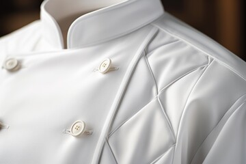 Closeup photo of white chef uniform