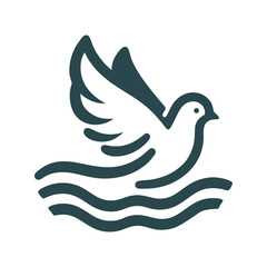 Dove silhouette vector. Dove illustration, symbol of peace. Flying dove isolated on white background. Flying bird silhouette.