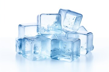 Ice cubes on white background