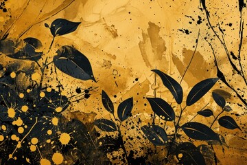 A solitary leaf falls, its ebony silhouette against a vibrant canvas of yellow, an ode to the fleeting beauty of autumn