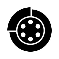 Vector illustration of car brakes icon isolated on white. Safety conceptual illustration