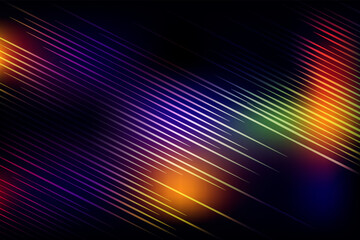 abstract background with bright colorful lines light effect black color,  blue orange red yellow wave technology wallpaper,  