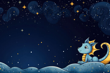 Obraz na płótnie Canvas Background space moon stars fantasy sky blue design dark night light landscape illustration