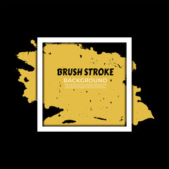 yellow  black and white color brush stroke frame, squire brush stroke frame template on black  background 