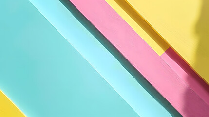 Soft pastel blue green yellow pink colors light flat solid geometric abstract background wallpaper - obrazy, fototapety, plakaty