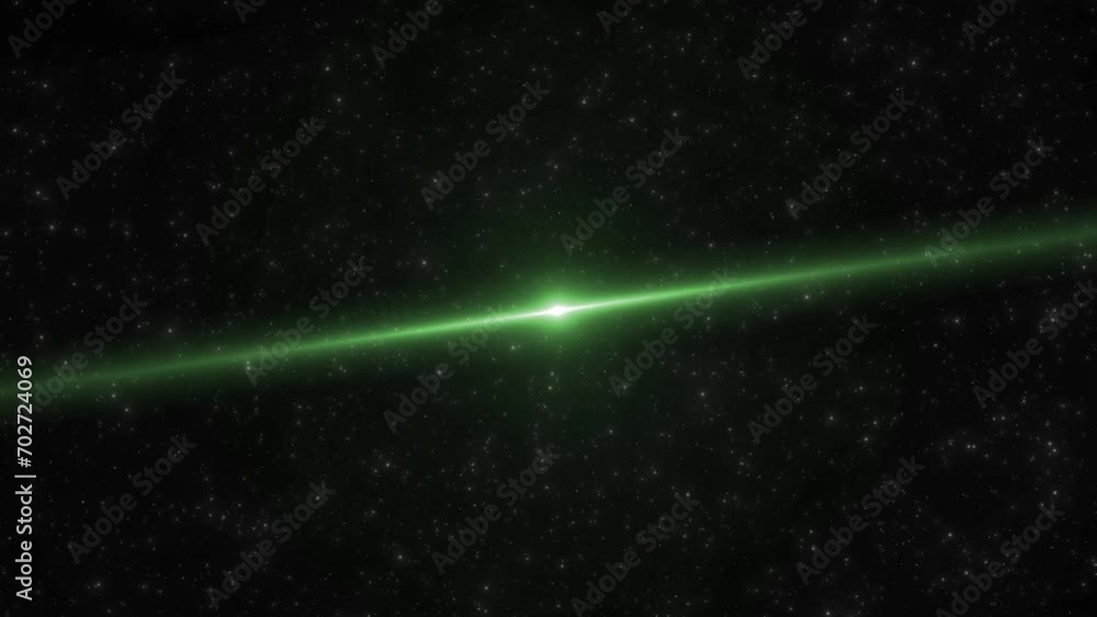 Aufkleber opticle flare and star animation on outer space. glowing star moving fast on deep space with opticle