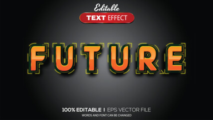 editable text effect future theme