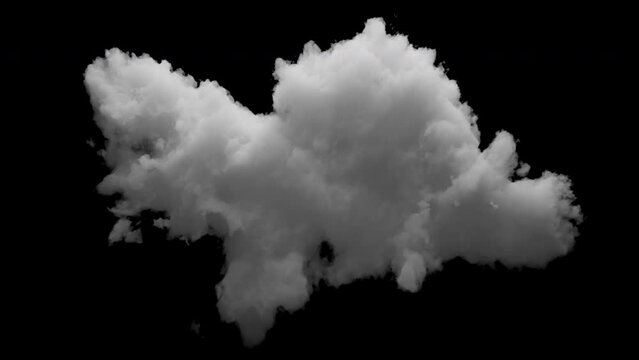 3D Cloud with alpha channel and looping animation. Slowly transforms in space