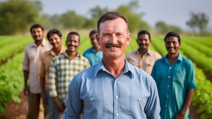 A farmer in a field with crops looking at a sunset , farmer, field, crops, sunset