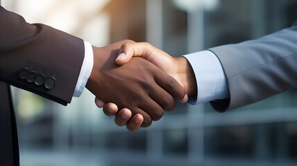 A handshake between colleagues in a corporate setting , handshake, colleagues, corporate
