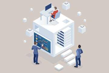 A businessman leveraging global network connectivity for social networking, customer data analytics, and the seamless integration of business strategy with smart intelligence in digital marketing