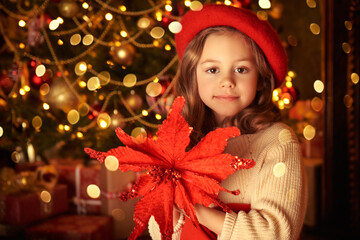 joyful child on xmas