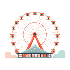 Ferris wheel illustration vector - obrazy, fototapety, plakaty