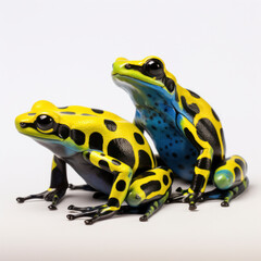 Obraz premium dyeing poison arrow frog on white background.
