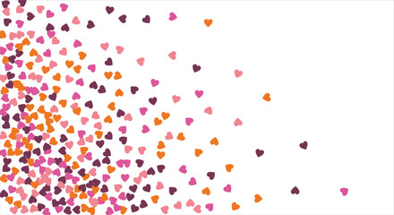 Valentine's Day. Festive heart banner design. Bright confetti hearts. Vector illustration.