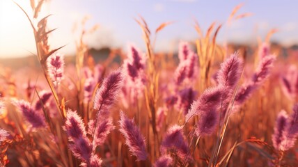 3D rendering of red prairie grass in its style Ai generated art