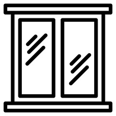 Window icon or logo illustration outline black style