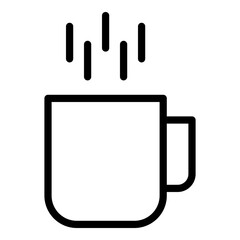 Mug coffee icon or logo illustration outline black style