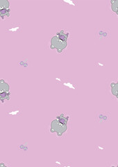 cute teddy pattern, bear vector for kids