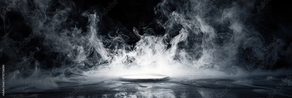 Poster abstract background with delicate swirls and translucent fog. enchanting vapor. beautiful black and 