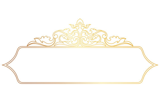 decorative border Rich gold wedding card