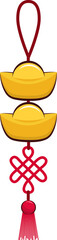 Gold ingot icon, Chinese new year ornament