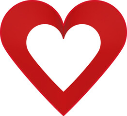 3D-Rahmen in Herzform, transparenter Innenfläche und Hintergrund - rotes Herz als Überlagerung, Overlay und anderweitigen Gestaltungsmöglichkeiten