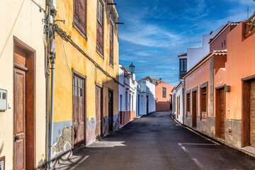 Fototapeta na wymiar Small streets and homes in Garachico on Tenerife, Spain