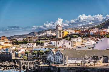 Panorama of Garachico on the north coast of Tenerife, Spain