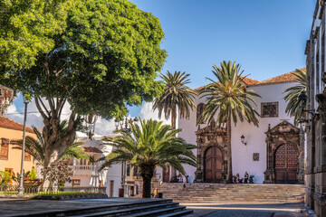 Fototapeta na wymiar Central place Plaza de la Libertad in Garachico, Tenerife, Spain