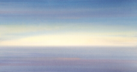 Obraz premium Watercolor sunset background. Abstract background for design.