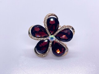 Elegant and luxurious brooch accessories on a white background